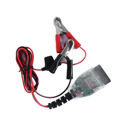 OBD II Car ECU Memory Saver Cable with 2 Clips, 12V Digital Display Power Supply Cable Battery Connector Replacement Kit, Power Off Memory Saver, Vehicle Data Code Electronic Preset with 5A Fuse