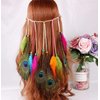 Smagiv Bohemian Style Feather Headband,Hippie Indian Feather Hairband Boho Festival Adjust Hair Band Carnival Headwear for Women Girls Native American Headpiece,Colorful Feather