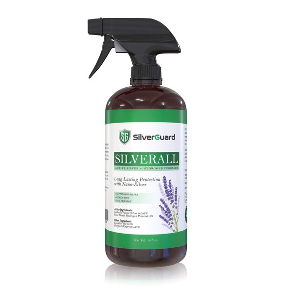 SilverGuard SilverAll Enhanced Hydrogen Peroxide Cleaner + Active Silver | All Purpose Cleaner with Long-Lasting Protective Silver Shield | Food Grade Hydrogen Peroxide 3 Percent | Lavender 1 Pack