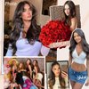KooKaStyle Invisible Wire Hair Extensions with Transparent Wire Adjustable Size 6 Secure Clips Long Wavy Layered Synthetic Hair Extensions Natural Black 16 Inch