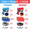 2 Pack Blaster Guns Boys Toy-with 60 Bullets &2 Wristbands, TiopLior Blaster Guns Toy Age for 4-9 Christmas Birthday Gifts &2 Safety Glasses/Face Masks for 6+ Year Old Kids Games Toys