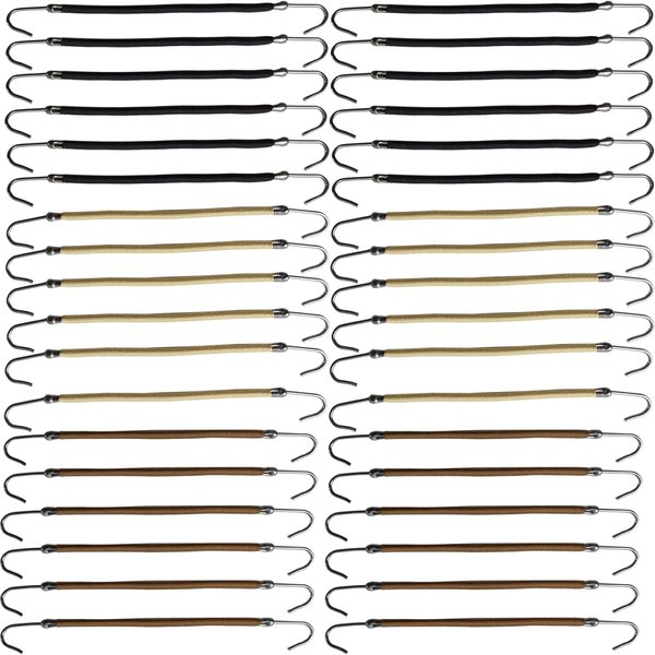 NSBELL 36PCS Elastic Hook Hair Tie Styling Ponytail Holder Hooks Hair Cord (Black, Coffee and Apricot)