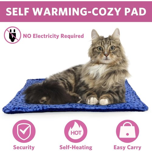 MARUNDA Self Warming Cat Bed,Super Soft Dog Bed Crate Bed Blanket, Self Heating Cat Pad, Thermal Cat and Dog Warming Bed Mat.