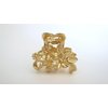 Small mini gold metal flowers leaf hair claw clip
