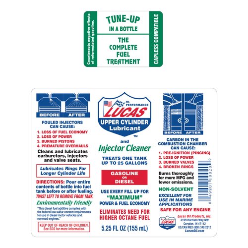 Lucas Oil 10020 Fuel Treatment - 5.25 Ounce