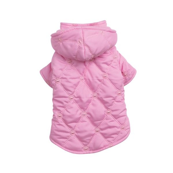 East Side Collection Polyester Quilted Pastel Dog Jacket, X-Small, 10-Inch, Pink