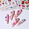 3D Water Transfer Flower Nail Stickers Lilies Camellia Flower Nail Art Stickers Spring Summer Flower Stickers for Nails Floral Nail Decals for Nail Art Supplies Nail Decor Sticker Nails for Women