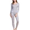 Grenasasilk Womens Silk Long Underwear Mulberry Silk Long Johns Silk Thermal Underwear Sets Cold Weather Base Layer (L, Silver grey)