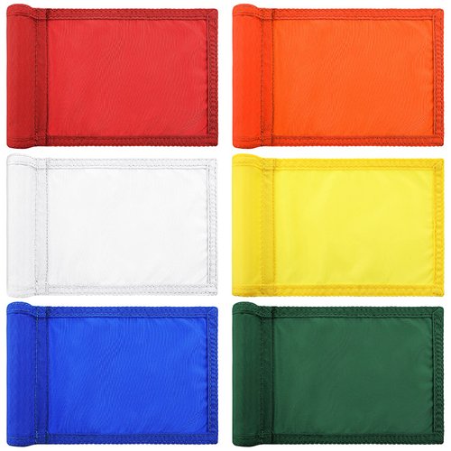 Oudain 6 Pcs Golf Flag Golf Target Flag with Tube Inserted Waterproof Putting Golf Flags 420D Nylon Mini Pin Flags for Yard Indoor Outdoor Backyard Garden Portable Golf Flag, 8 x 6 Inch (Bright Color)