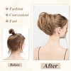 SEGO Claw Clip Messy Bun Hair Piece Short Ponytail Extension With 4 Bendable Metals DIY Synthetic Fake Hair Bun For Women 8 Inch-#10B Medium Brown