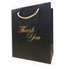 MODEENI Black Thank You Gift Bags - 8x10 Medium Size - 12 Bags - Bags for Business Small - Boutique Bags in Gold Foil