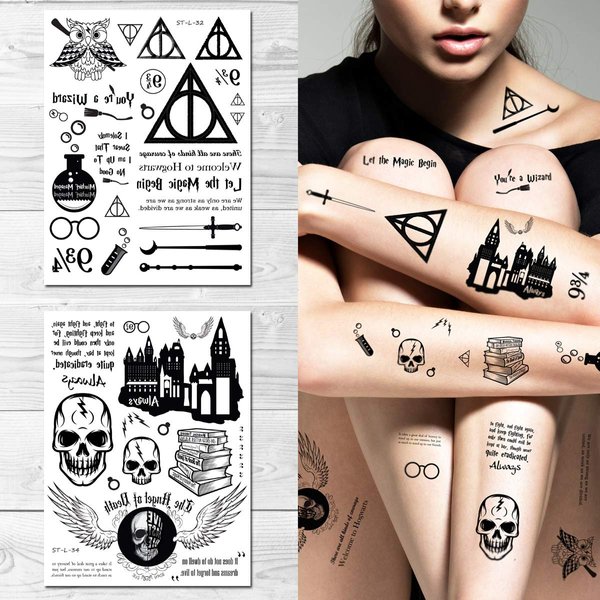 Supperb® Temporary Tattoos - Magic Begin, Wizard, Magic (Set of 2)