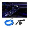 Osilly EL Wire Interior Car LED Strip Lights, USB 5V Auto Neon Light with Sewing Edge, 16FT Glowing Ambient Light for Car Garden, Car Accessories Electroluminescent Decoration (Blue)