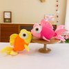OUKEYI Yellow Goldfish Stuffed Animal Soft Cute Fish Plush Pillow Toy for Kids,13.8 inch