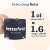 Betterway Bamboo Toilet Paper 3 Ply - Sustainable Toilet Tissue - 60 Long-Lasting Rolls - 360 Sheets Per Roll - Septic Safe - Organic, Plastic Free - FSC Certified - PFAS Free