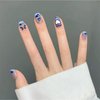 editTime Metal Alloy Nail Charms Rhinestones Kit 3D Gold Silver Stars Butterfly Heart Rose Flower Nail Gems Shiny Crystal Rhinestones Diamonds Jewelry (blue-30)