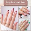 FEBSNOW 600 Pcs Clear Almond Fake Gel Nail Tips Full Cover Short Acrylic False Press On Nails for Nail Extension Home DIY Nail Salon,12 Size