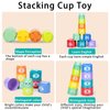 Ynanimery Stacking Cups Toys for Toddlers 1-3, Baby Toys Stacking Cups & Soft Blocks Teething Toys for Babies 6-12 Months Montessori Educational or Bath Fun, Stacking Cups