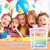 YQV Colorful Rainbow Birthday Party Invitations, 20-Count Watercolor Rainbow Glitter Birthday Party Invites With Envelopes-HBYQK-B59
