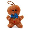 Toyland® 10cm (4") Plush Gingerbread Man Soft Toy with Blue Bow - Christmas Soft Toys - Christmas Decorations