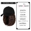 AynnQueen Baseball Cap with Hair Extensions for Women Adjustable Hat with Synthetic Wig Attached 8inch Kinky Curly Hair Black Baseball Cap (Medium Brown)
