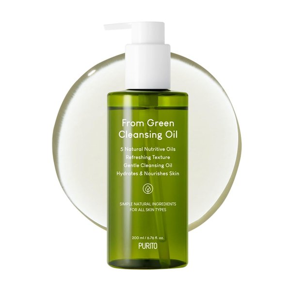 PURITO From Green Cleansing Oil 6.76 fl.oz / 200ml Gentle Facial Cleanser, Cruelty-free & Vegan, Nature-derived Oils (Renewal)