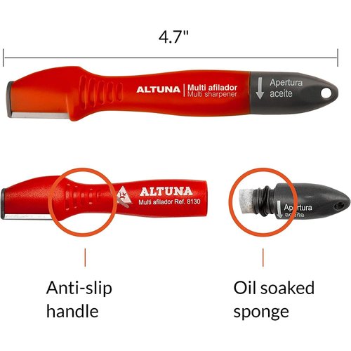 Altuna Pocket Blade Sharpener for Garden Tools with Tungsten Carbide Blade - Universal Tool Sharpener for Pruning Shears, Hedge Scissors, Clippers, Pocket Knives, and More