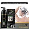 AUSTINE DEXE Black Hair Dye Shampoo for Gray Hair Coverage,Hair Color Shampoo for Men/Women,3 in 1-100% Grey Cover,Permanent Hair Shampoo,Herbal Ingredients and Ammonia Free,400ML(14 Fl oz)