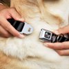 Dog Collar Seatbelt Buckle Diagonal Stripes Black Gray 15 to 26 Inches 1.0 Inch Wide