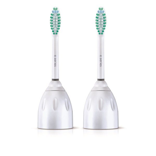 Philips Sonicare Genuine E-Series Replacement Toothbrush Heads, 2 Brush Heads, White, HX7022/66