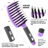 4pcs Curly Hair Brush Set for Adult & Kids Wet or Dry Hair, Detangling Brush for 3/4ABC Hair with Hair Detangler Brush Wide Tooth comb(4, Purple)