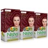 Nisha Creme Hair Color, Hair Dye, Burgundy (Pack of 3)