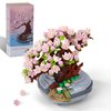 ZIYOSTAR Mini Bricks Cherry Blossoms Plant Building Kit,Bonsai DIY Simulating Plant Ecology Collection Building Toy,Bouquet Set Gifts for Adults, Children