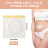 50pcs Castor Oil Belly Button Patch, 2.36inch White Castor Oil Pack Wrap Disposable Self-Adhesive Pad Organic Pack Highly Absorbent Cover for Belly Button (Oil-Free)