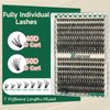 DIY Lash Extension Kit 280pcs Individual Lashes D Curl Eyelash Extension Kit 40D+50D 9-16Mix Natural Lash Clusters with Lash Bond and Seal and Lash Applicator for DIY at Home（KIT-40D50D-0.07D-9-16Mix）