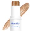 Gold Body Glitter Stick Shimmer Sparkle Face Glitter for Face Body Hair Eyes, Glitter Makeup Stick for Rave Festival Party Concerts, Long-Lasting Vegan Cruelty-Free