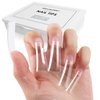 Wellquinn Duck Nails Tips 220Pcs XXL Duck Feet Style Nail Tips Clear Y2K Press on Nail Tips for Acrylic Nails Professional 11 Sizes Half Cover False Nails, Nail Extension for Manicure Salon Home DIY