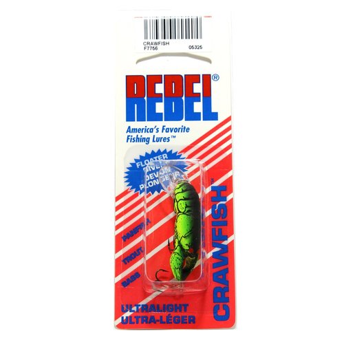 Rebel Teeny Wee Crawfish Fishing Lure - Fire Tiger , (2-3 ft Depth)