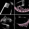 Tihebax Tiaras for Women Girls Princess Crowns Wedding Bridal Tiara for Girls Pink Birthday Tiara Birthday Girl Crown, Coronas Para Niñas, Crystal Prom Tiara Pageant Crown for Women Holloween Costume, Prom, Party