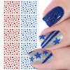 WOKOTO 10 Sheets Blue Red Stars Nail Art Stickers for Gel Nails 4th of July 3D Self-Adhesive Independence Day Nail Decals Stars Designs Nail Stickers for Acrylic Nails Art Design Stickers for Women