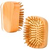 JiedHiur Wooden and Bamboo Hair Brush, Natural Material Air Cushion Brush Detangling Brush for Women, Men and Kids, Massager Hair Brush for Hair Growth