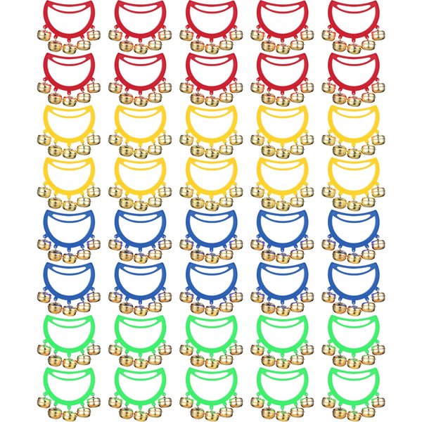 Yeshone 32 Pcs Hand Bells Christmas Jingle Bells Bulk Tambourine Noise Makers for Kids Adults Musical Instruments Christian Charity Church School Concert Birthday Party Favors