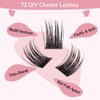 Cluster Lashes, 72 Pcs Individual Lashes, Lash Clusters DIY Eyelash Extension, Super Thin Band Reusable Soft & Comfortable (Pined-D-14mm)