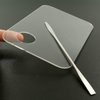 Mcduyant 2 Pcs Acrylic Makeup Palette Makeup Mixing Tray with Makeup Spatula for Beauty Salon Color Cream Liquid Foundation Mixing Palette (Round)