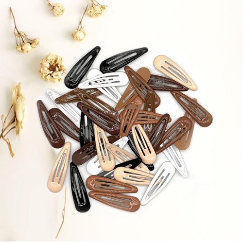 36 Pieces Snap Hair Clips,2 Inch Metal Bb Barrettes Water Drop No Crease Hair Clips for Girls,Flat Hair Clips Slides Accessories Styling,Hair Barrettes for Women Fine Hair,Toddler Hair Clips