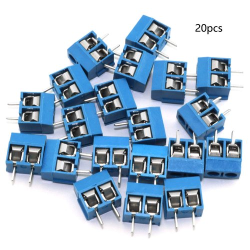 DGZZI 50pcs Blue 5mm Pitch PCB Mount Screw Terminal Block Connector for Arduino (20pcs 2 Pin + 15pcs 3 Pin + 15pcs 4 Pin)