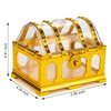 Pemalin Pirate Treasure Chest for Kids Toy, Decorative Transparent Golden Pirate Chest with Lock and Key