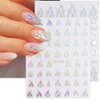 Dornail 6 Sheets Aurora Nail Stickers Holographic Laser Flame Nail Decals 3D Self Adhesive Nail Art Stickers Silver Fire Flame Nail Sticker DIY Nail Design Nail Art Decoration Nail Supplies
