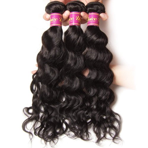 Unice 8a Remy Brazilian Natural Wave Hair 3 Bundles 100% Unprocessed Virgin Human Hair Extensions Weave Natural Color (14 16 18)