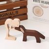 Men and Dog Figurines Wooden Gift Home Décor Accents，Wood Sculpture Puppy and Human Statue Figurine Office Decor Sculpture Model to Remember Friendship Between Dog and People,Eco-Friendly Gifts